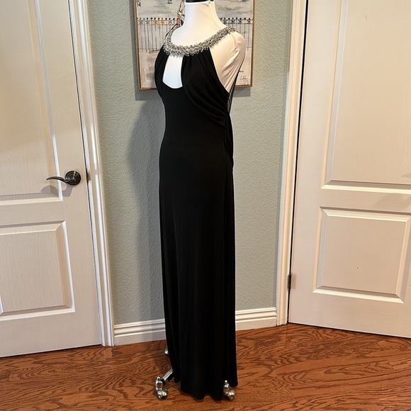 JIKI Monte Carlo Creations Made in France Black Gown w/Swarovski Crystals Sz 42 - Picture 4 of 14